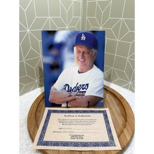 MLB Los Angeles Dodgers Tommy Lasorda Signed Baseball Photo -‎ Certified